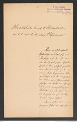 k.k. naturhistorisches Hofmuseum, Intendanzakten 1885-1896 (Hauer), Aktenzahl Z.461/1891, Seite 1